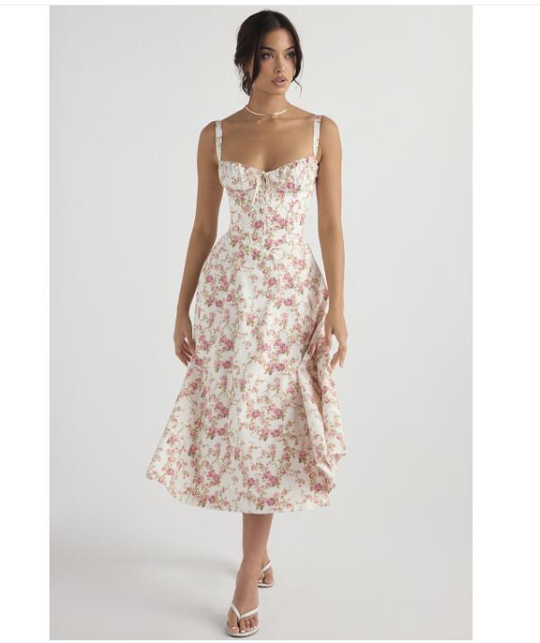 ✨ Floral bustier waist shaper dress ✨