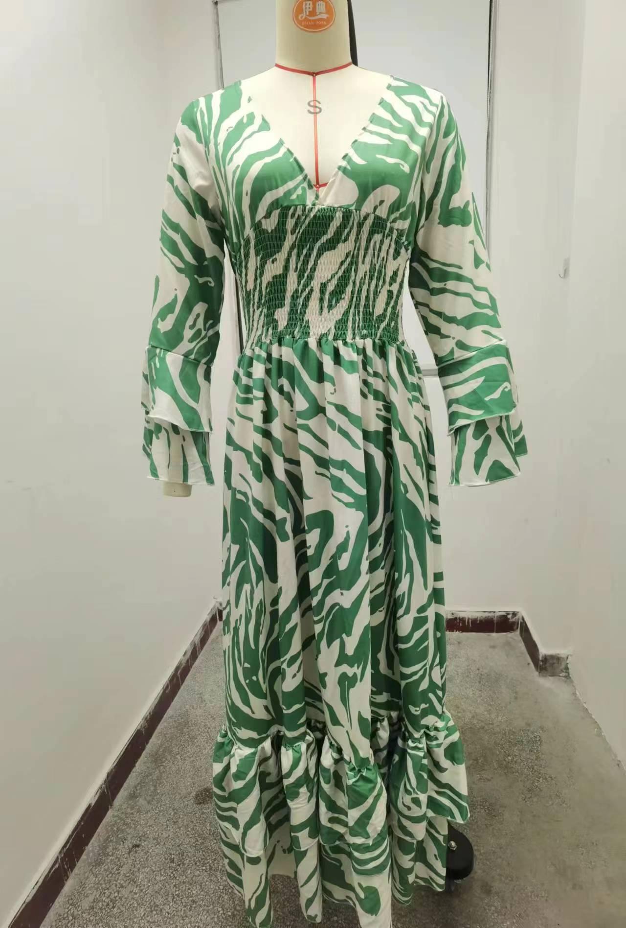π Vintage Boho loose casual dress with V-neckline and high waist π