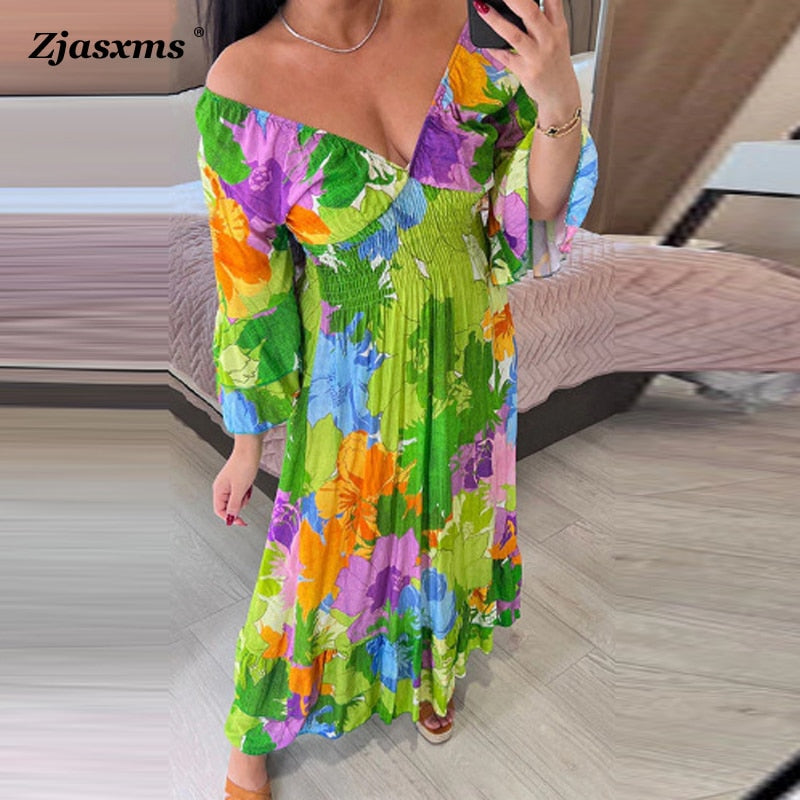 ๐ผ Duna floral dress with V-neck 2025 ๐ผ
