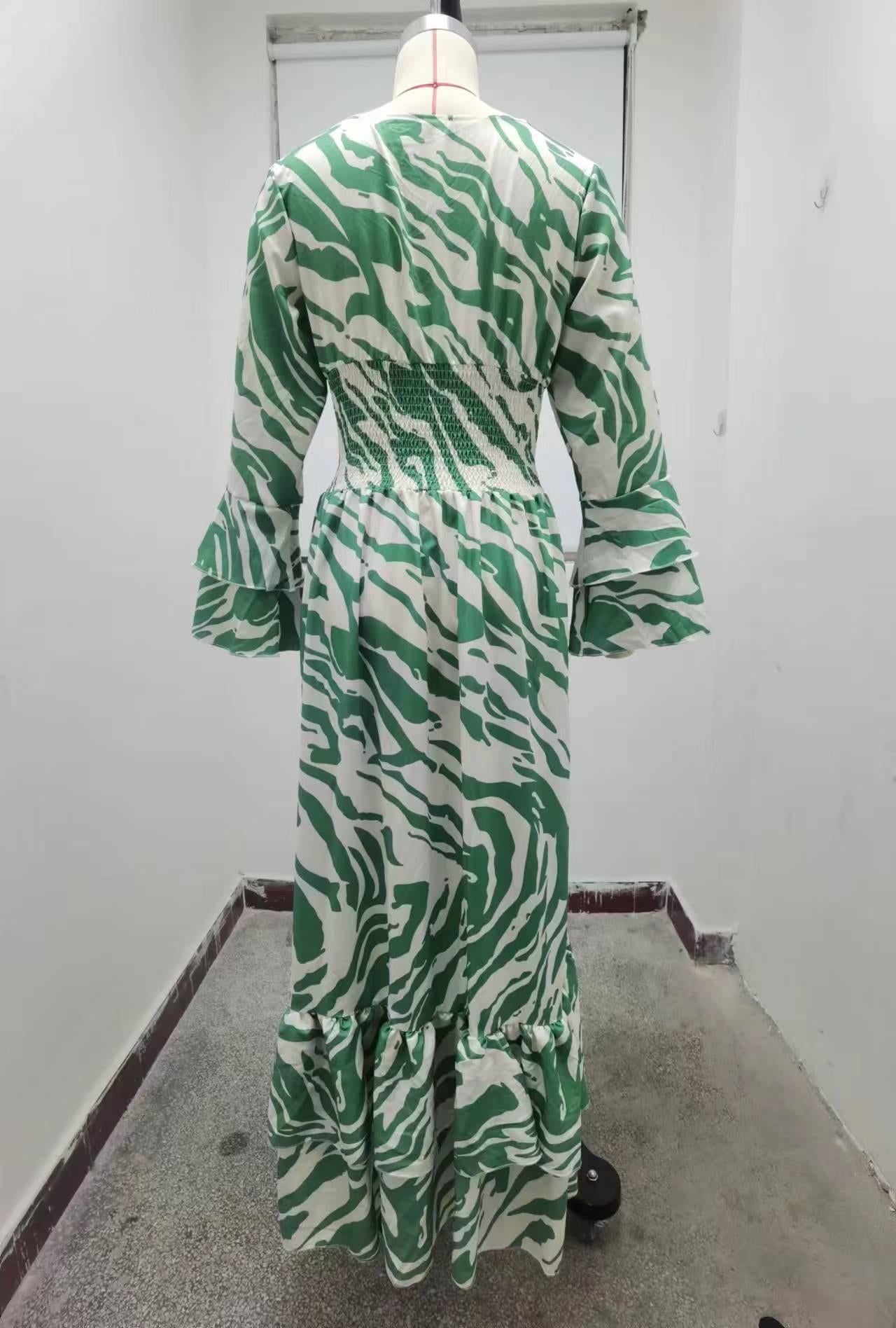π Vintage Boho loose casual dress with V-neckline and high waist π