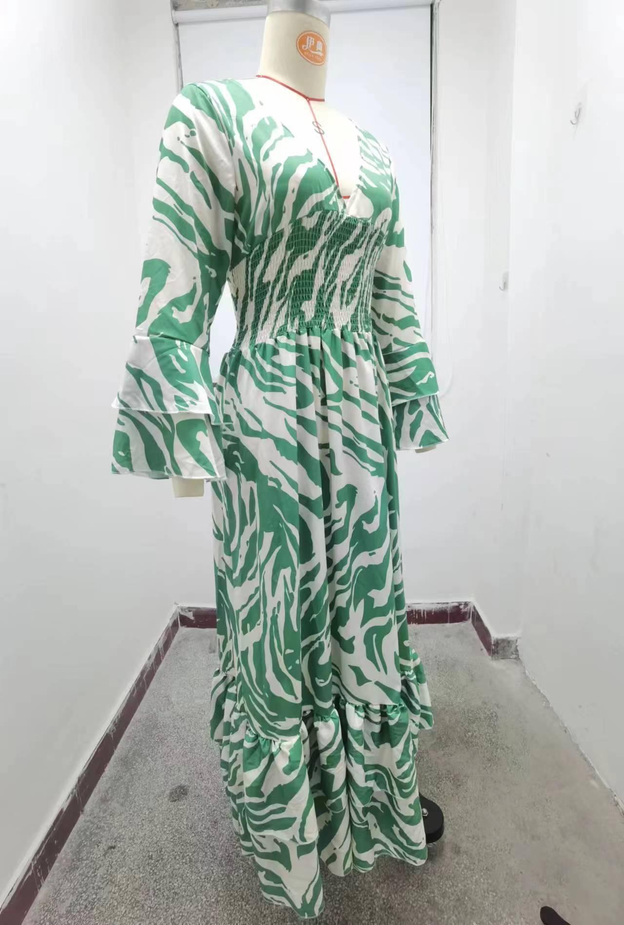 π Vintage Boho loose casual dress with V-neckline and high waist π