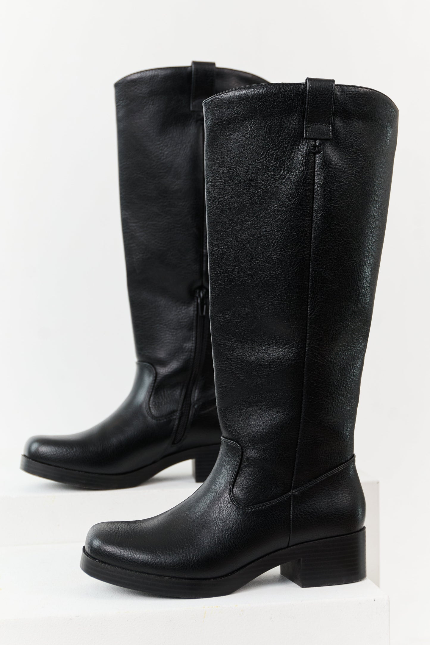 Chinese Laundry Black Faux Leather Tall Boots