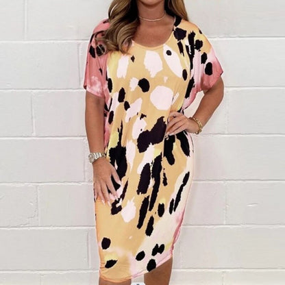 🌺 Katthie Multicolor Printed Dress with Round Neck 🌺