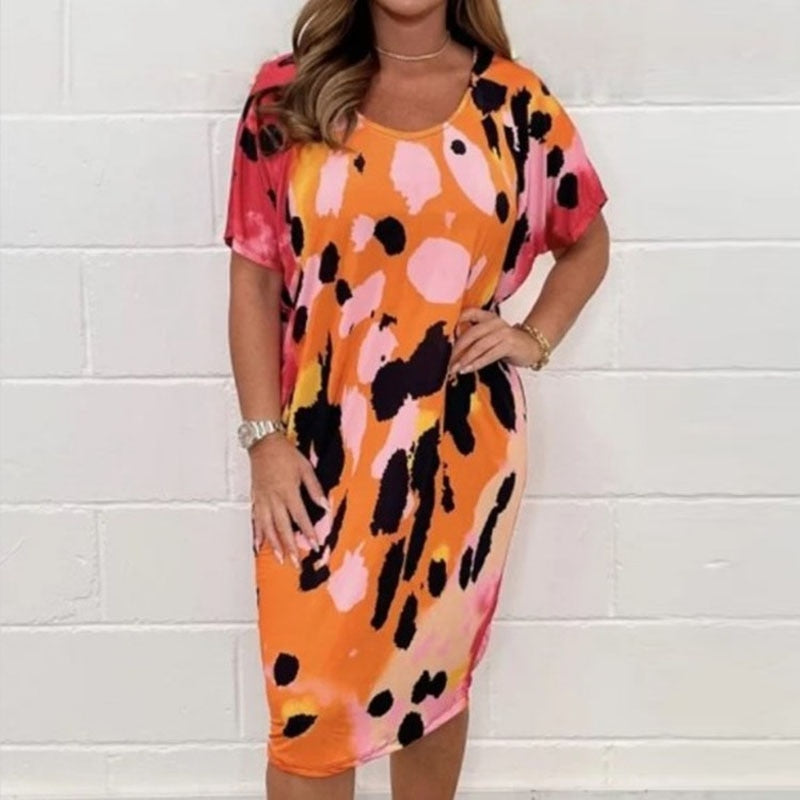 🌺 Katthie Multicolor Printed Dress with Round Neck 🌺