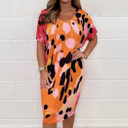 🌺 Katthie Multicolor Printed Dress with Round Neck 🌺