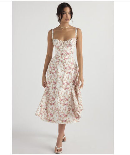 ✨ Floral bustier waist shaper dress ✨