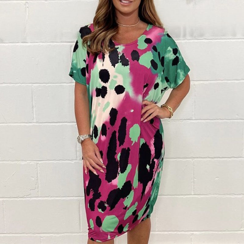 🌺 Katthie Multicolor Printed Dress with Round Neck 🌺