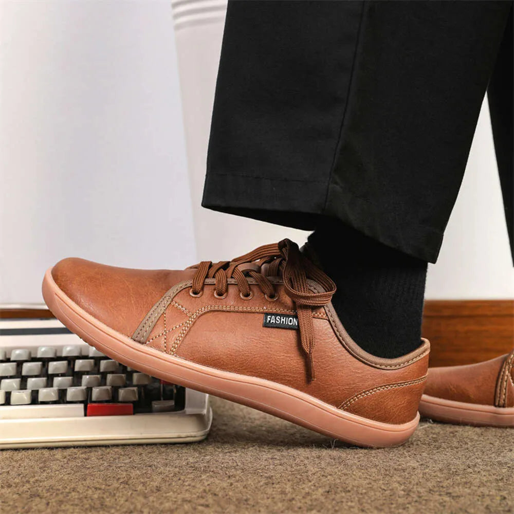 The Wide Toe BareFlex™ Leather Sneaker